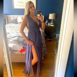 Flowy dress with high slit